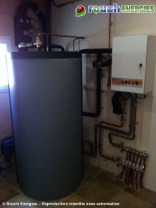 Chaufferie de chauffage solaire, à Montoulieu près de Foix en Ariège